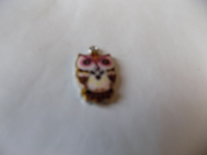 Enamel Owl Charm #4  1 inch
