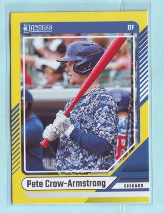 2024 Donruss Pete Crow-Armstrong YELLOW BORDER PARALLEL Baseball Card # 85 Cubs