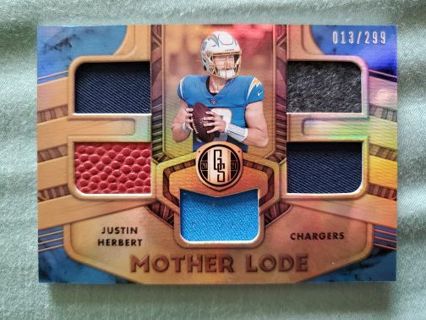 2021 Panini Gold Standard Mother Lode Quintuple Relic Justin Herbert