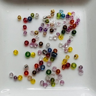 Silver Lined Multicolored Translucent 3mm Seed Beads 