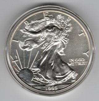 1999 American Liberty Silver Eagle Dollar in Airtite Case