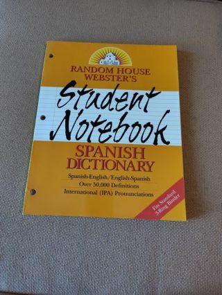 Used Student Notebook Spanish Dictionary