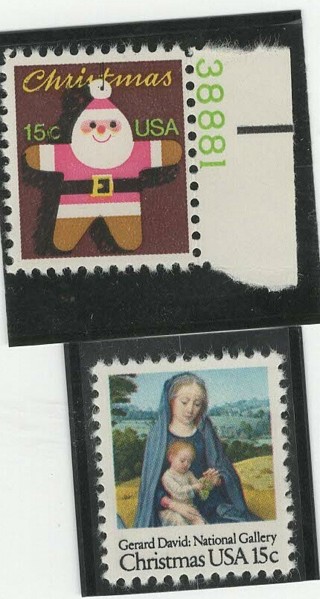 1979, #1800 &1799. 2 Christmas Stamps