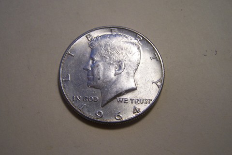 Silver AU 1964 Kennedy Half Dollar JFK