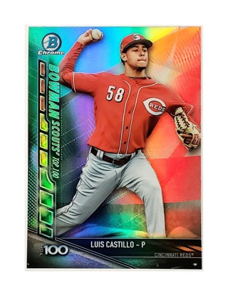 LUIS CASTILLO ROOKIE REFRACTOR 2017 BOWMAN CHROME SCOUTS #BSU-LC, REDS, MARINERS