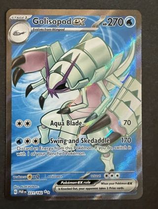 NM Ultra Rare Golioisopod Ex Scarlet and Violet Pokemon card