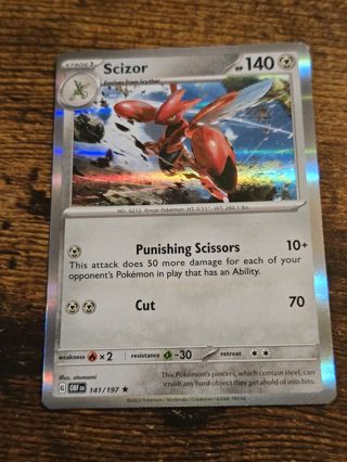 Pokemon Scizor holo rare card 141/197