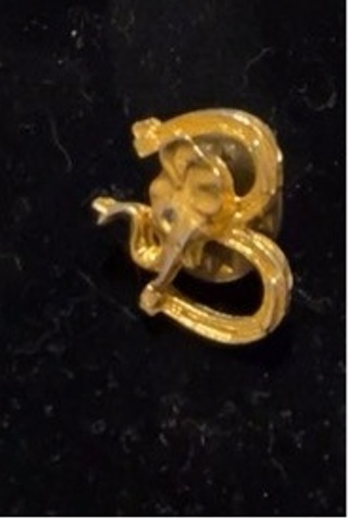Goldtone Pin— The Letter B With Elephant Head