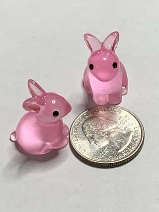 BUNNIES/RABBITS~#1~DARK PINK~SET OF 2~GLOW IN THE DARK~FREE SHIPPING!