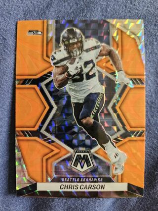 2022 Panini Mosaic Reactive Orange Chris Carson