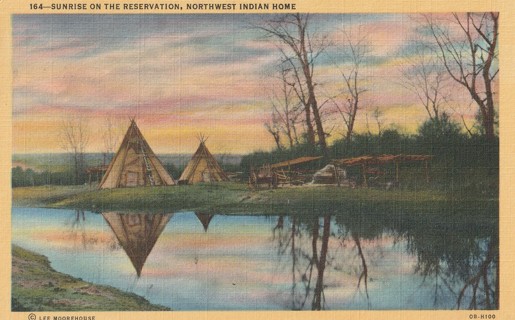 Vintage Unused Postcard: c: Sunrise on the Reservation