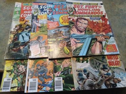 8 VINTAGE MARVEL SGT. FURY & HIS HOWLING COMMANDOS COMIC BOOKS