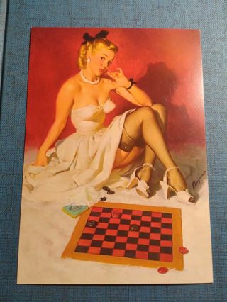 Vintage Looking Pinup Girl Postcard - Unused - Paper Craft - Scrapbook- Junk Journal Supplies