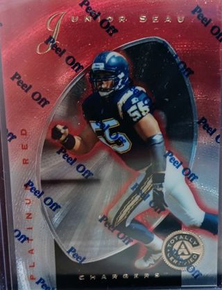 1997 PINNACLE JUNIOR SEAU TOTALLY CERTIFIED RED # 26 NUM- 4421/4999 SAN DIEGO CHARGERS