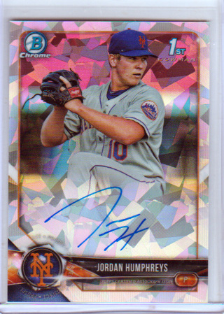 Jordan Humphreys, 2018 Bowman Cracked Ice AUTOGRAPH Card #CPA , New York Mets, 020/100, (EL)