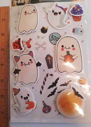 8 3D Halloween Ghost Stickers