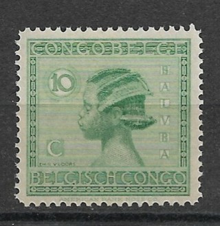 1923 Belgian Congo Sc89 10c Baluba Woman MNH
