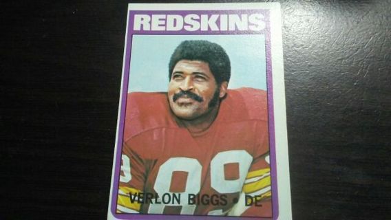 1972 TOPPS VERLON BIGGS WASHINGTON REDSKINS FOOTBALL CARD# 72