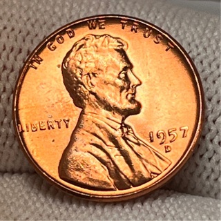 1957-D BRILLIANT UNCIRCULATED LINCOLN WHEAT CENT