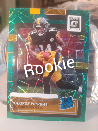 George Puckens Donruss Chrome Rated Rookie Green Mojo Steelers