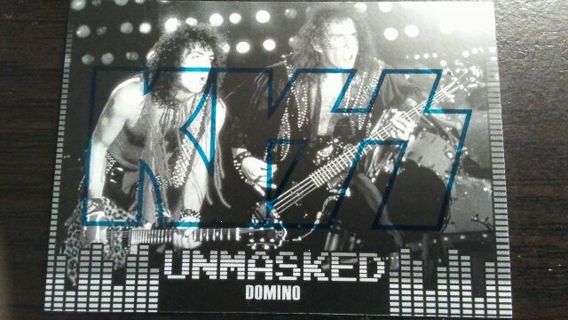 2009 KISS 360/PRESSPASS- UNMASKED- DOMINO- BLUE EDITION TRADING CARD# 9