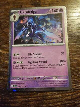 Pokemon Ceruledge holo rare card 098/193