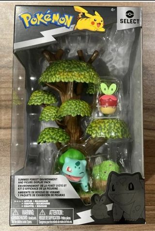 Pokemon Select Summer Forest Environment with 2" Bulbasaur & Applin Figures BRAND NEW