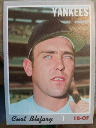 1970 T.C.G. CURT BLEFARY NEW YORK YANKEES BASEBALL CARD# 297