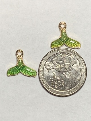 GREEN CHARMS~#26~SET OF 2 CHARMS~FREE SHIPPING!