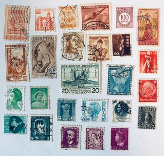 26 old stamps from around the world 