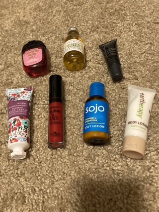 Travel Size Toiletries and Lip Gloss (new)