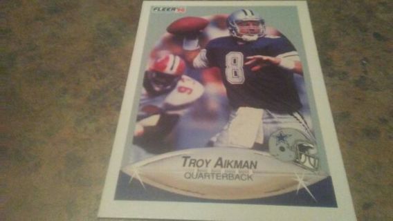 1990 FLEER TROY AIKMAN DALLAS COWBOYS FOOTBALL CARD# 384