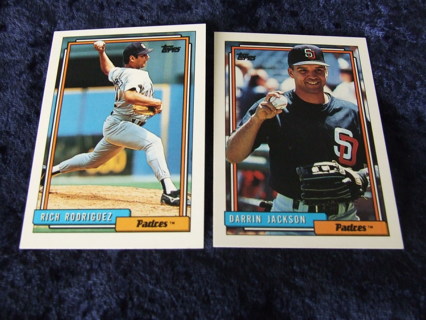 1992 San Diego Padres Team Topps Card Lot of 2