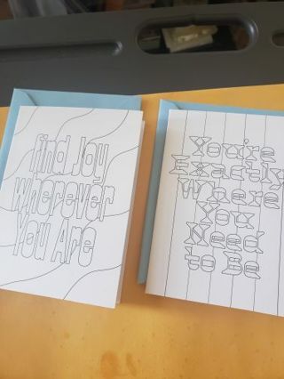 Coloring blank note cards