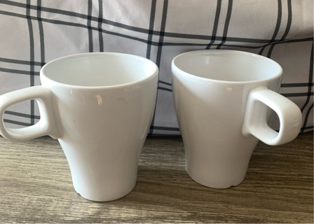 IKEA Classic White Coffee Mugs Set Of 2 -  21533 - Preowned