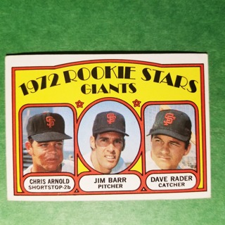 1972 - TOPPS BASEBALL CARD NO. 232 - 1972 ROOKIE STARS - GIANTS