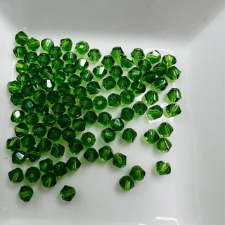 Green AB 3mm Faceted Glass Bicone Beads 