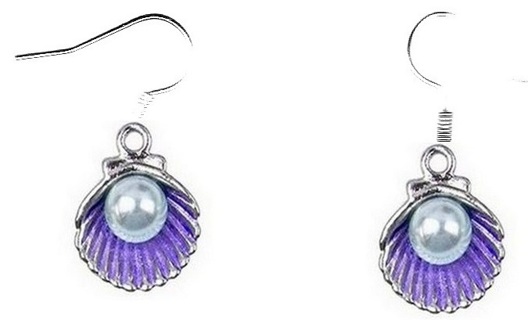 SP ENAMEL PURPLE PEARL SHELL EARRINGS Lot 3 (PLEASE READ DESCRIPTION