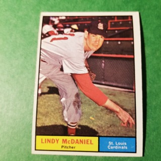 1961 - TOPPS BASEBALL CARD NO. 266 - LINDY McDANIEL - CARDINALS