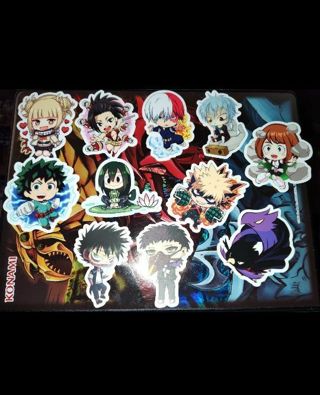 11 Matte printed 3x3 inch My Hero Academia Anime Hero and Villains Stickers NEW