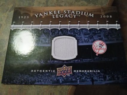 2008 UPPER DECK LEGACY NEW YORK YANKEES STADIUM CERTIFIED MLB GAME USED JERSEY BASEBALL CARD# GQCAY