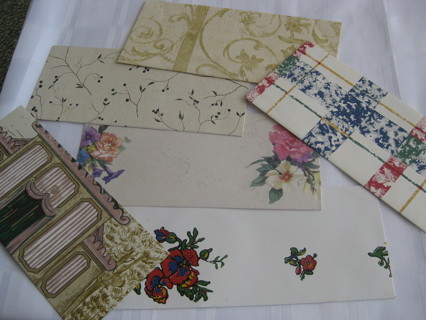 Hand crafted envelopes from vintage wall paper, 6 pc