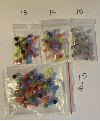 58 Acrylic Plastic Tongue Rings