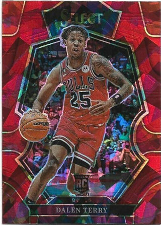 2022-23 SELECT DALEN TERRY RED CRACKED ICE PRIZM REFRACTOR ROOKIE CARD