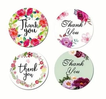 ➡️⭕SPECIAL⭕(50) 1" BEAUTIFUL FLORAL THANK YOU STICKERS!!⭕