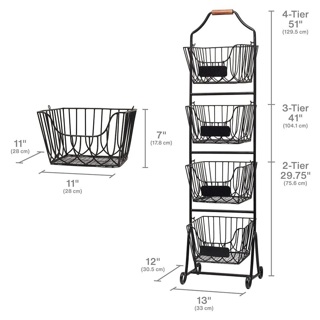 4 Tier Market Adjustable Standing Storage Rack
