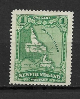 1928 Newfoundland Sc145 Map of Newfoundland no gum