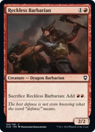 Commander Legends: Baldur's Gate - Reckless Barbarian - Foil