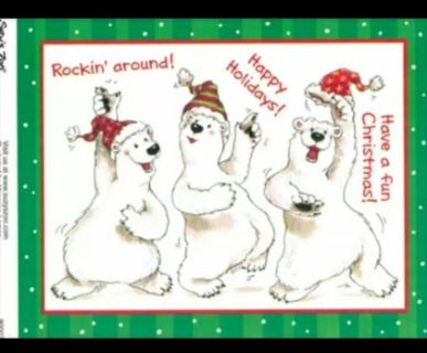 1 Vintage Suzy's Zoo Rockin Around Christmas Sticker #90007