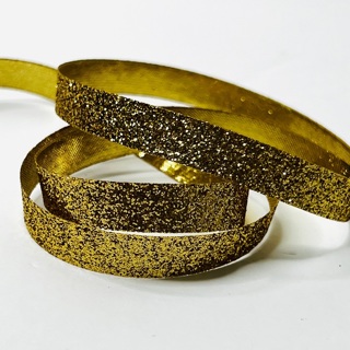 Gold Glitter 3/8"Metallic Ribbon 